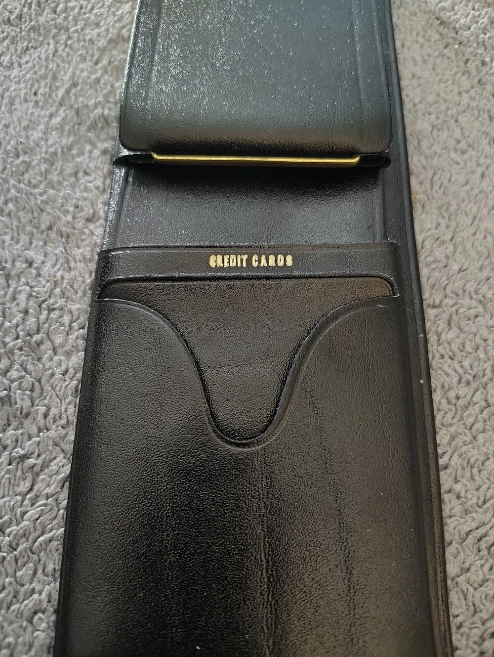 Vintage Ballpak Men's Black Leather Credit Card & Check Holder